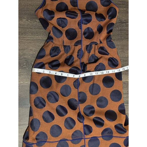 Anthropologie Maeve - Rokin Polka Dot Blue Crisscross Back Casual Dress sz 0 - Picture 7 of 13